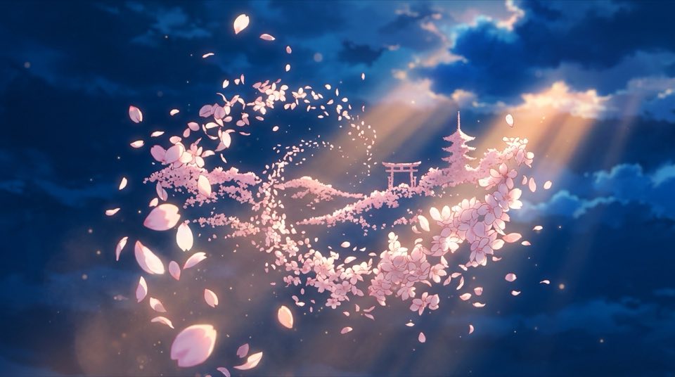 Anime-style abstract composition — [visual element] at mi…