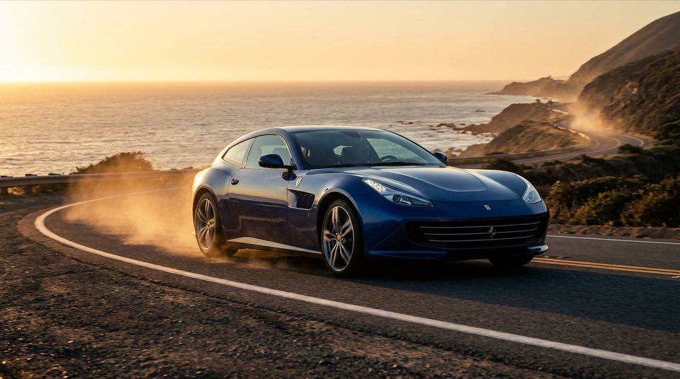 A [vehicle type] on a [road type] at [time of day], [] lo…