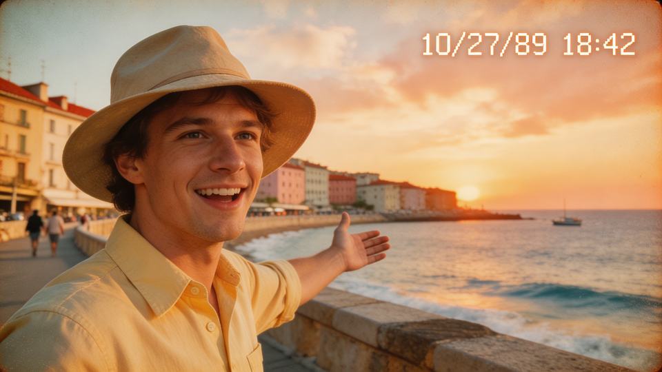 A [decade] travel documentary setting at [location], [] V…