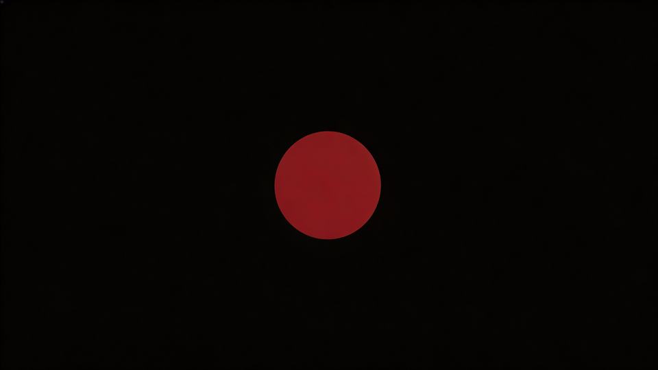 A single [color] circle on a [contrasting background colo…