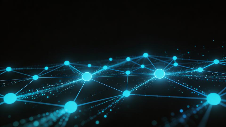 Data visualised as [neon visual form] moving through a pu…