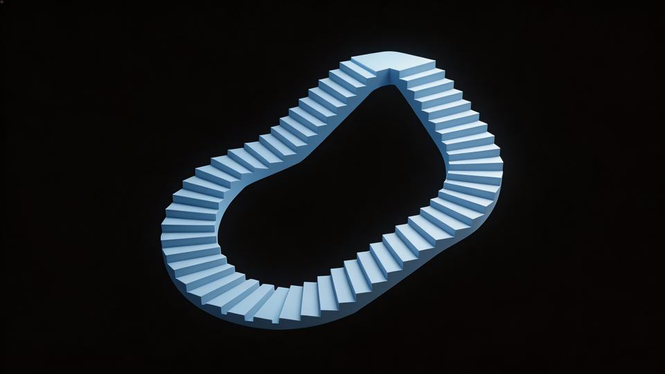 A [neon architectural form] impossible in physical space…