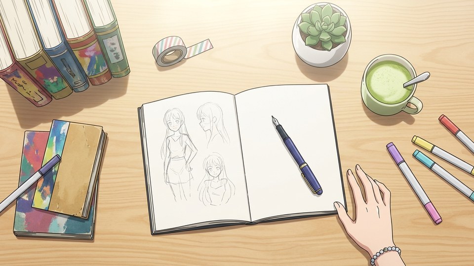 stationery set ad