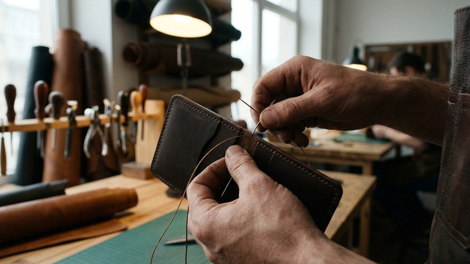handmade leather bag ad