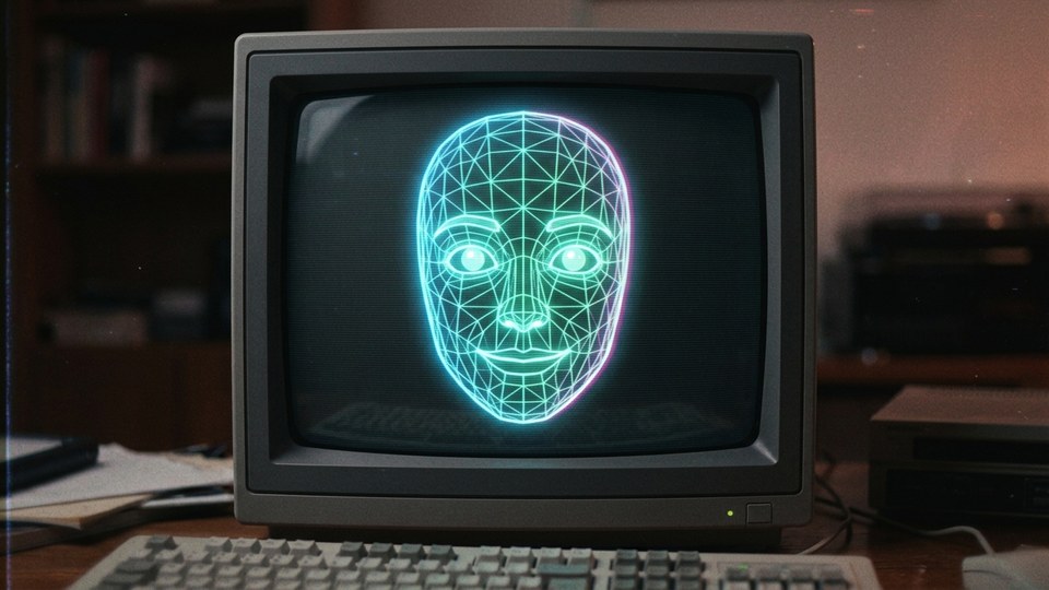 A [decade] era AI avatar — not an AI as imagined now but…