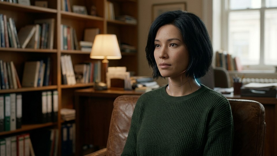 A photorealistic AI avatar being interviewed — [] documen…