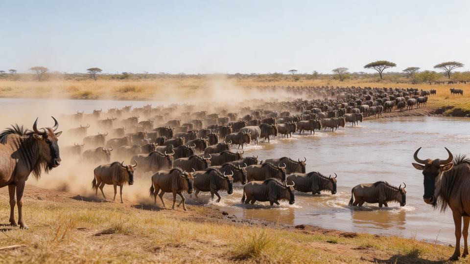 A [migratory or collective animal behaviour] in progress…