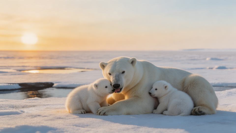 A [animal species] caring for [young or dependent] — [] a…