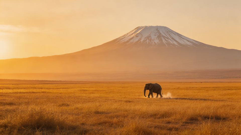 A [large animal species] alone in a [vast landscape] — []…