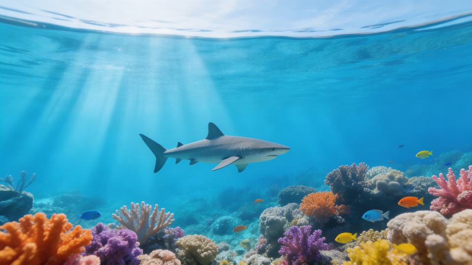 A [underwater environment] at [depth and light zone] — []…