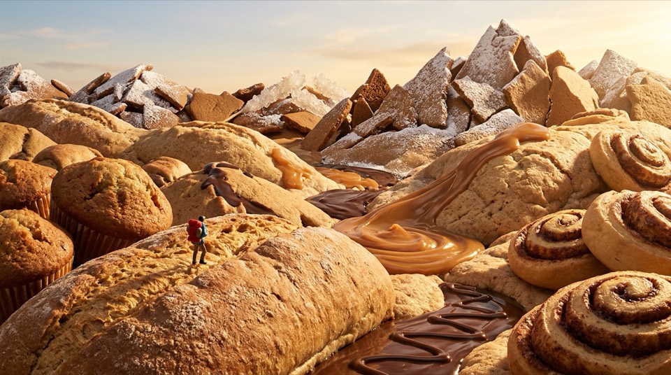 A [food landscape] — a landscape constructed entirely fro…