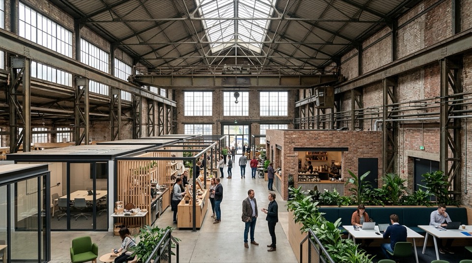 A [former industrial space] in its current [adaptive reus…