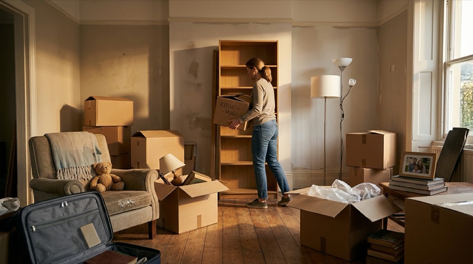 A [domestic space] at the moment of [domestic transition]…