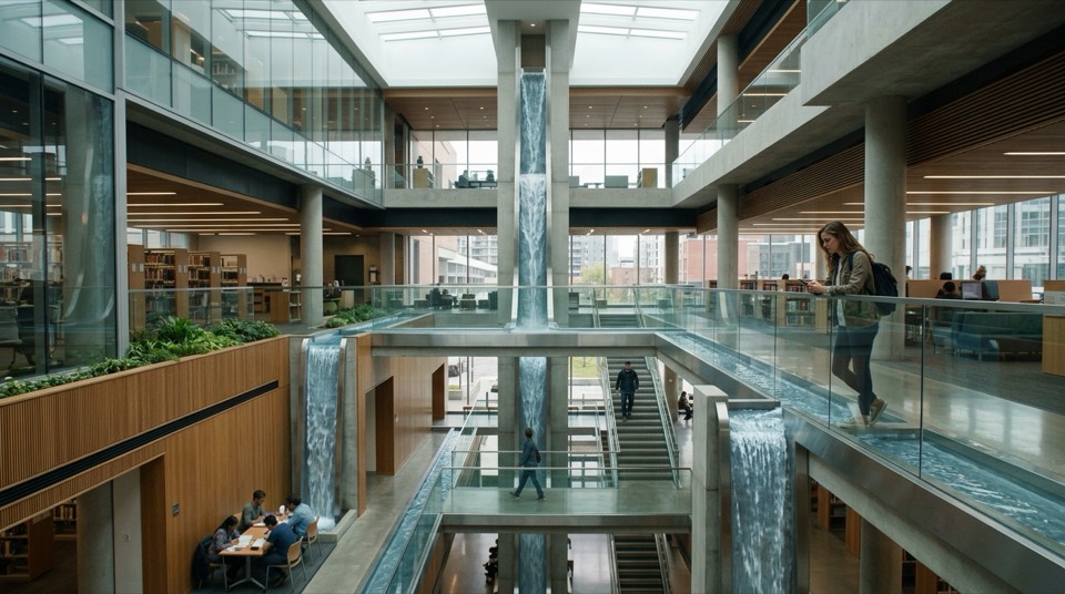 A [building type] in which [one architectural impossibili…